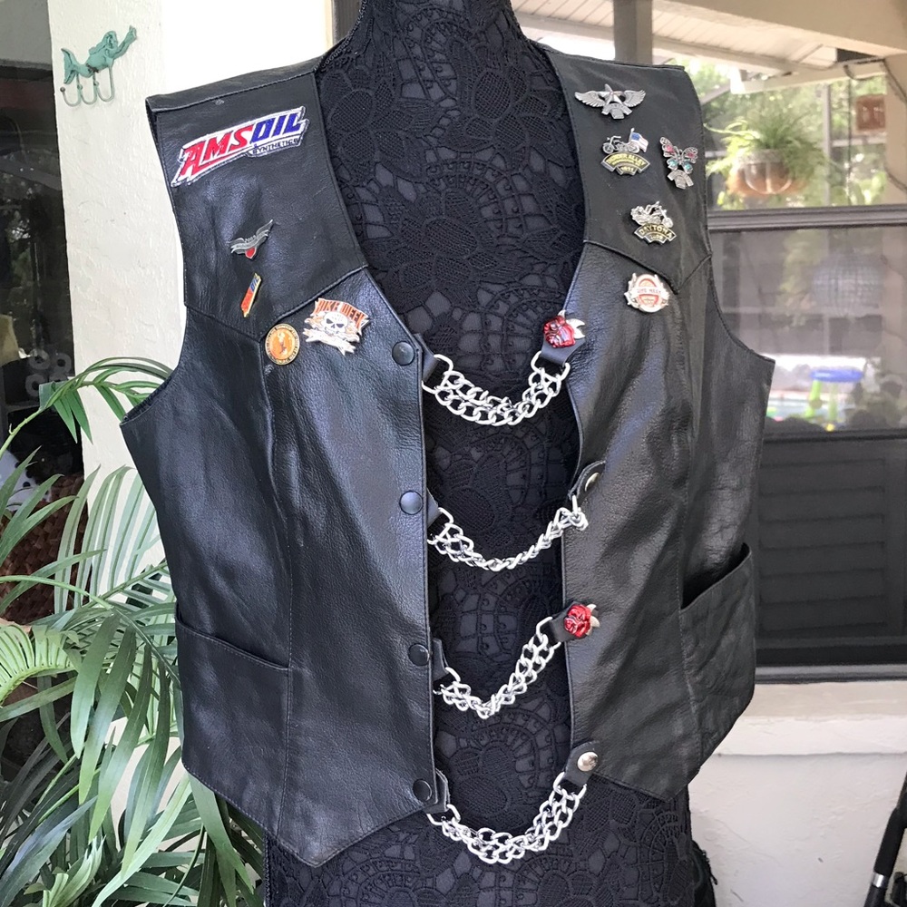 Leather Betty Boop leather motorcycle vest